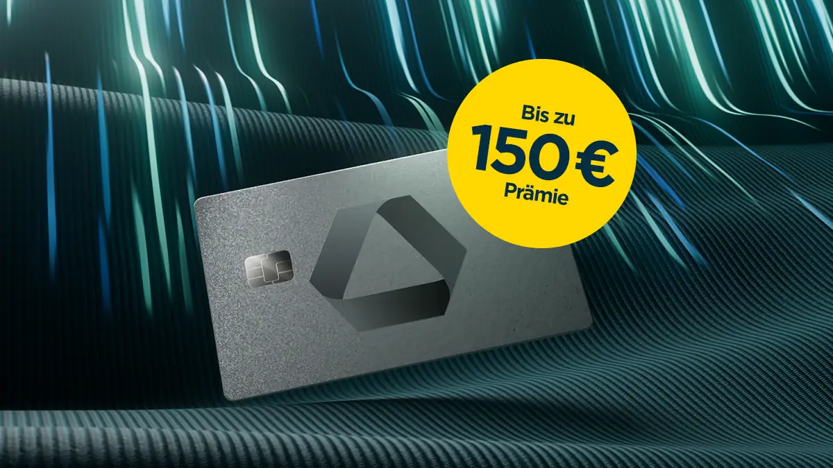 Abbildung der Commerzbank Girocard  und 150 Euro Prämie